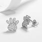 Brincos de cristal em forma de pata banhados a prata esterlina e ouro rosa 14K