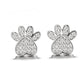 Brincos de cristal em forma de pata banhados a prata esterlina e ouro rosa 14K