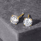 Brinco redondo de cristal genuíno em ouro 14K sobre prata esterlina e prata esterlina