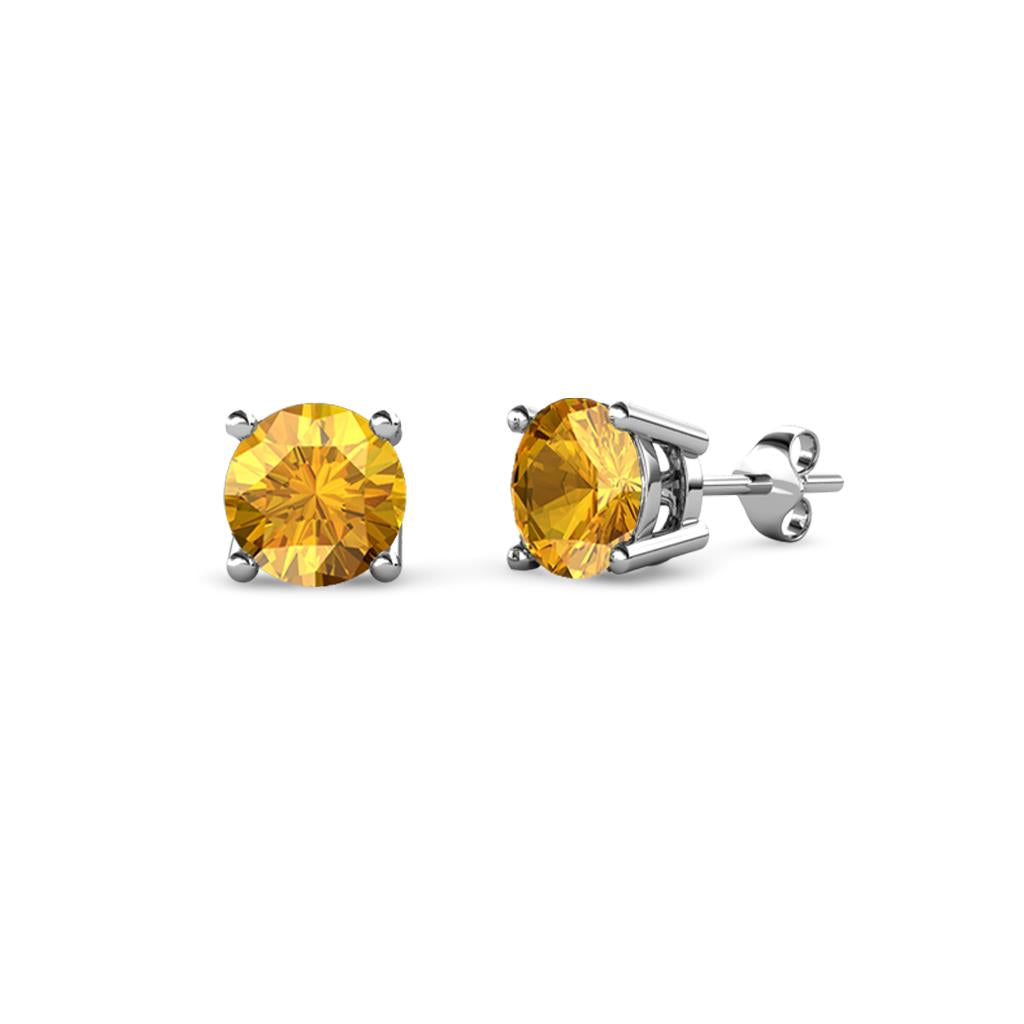 Brincos de ouro 14K e prata esterlina com safira. Opções de esmeralda e citrino.