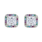 Brincos de pino com halo de diamante simulado em ouro 14K sobre prata esterlina