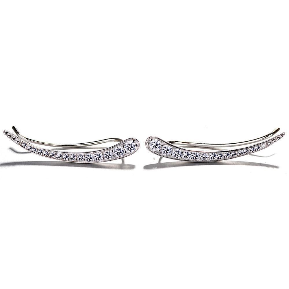 Brinco de cristal de prata esterlina Wave Climber