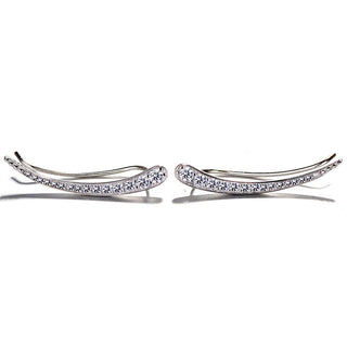 Sterling Silver Crystal Wave Climber Earring