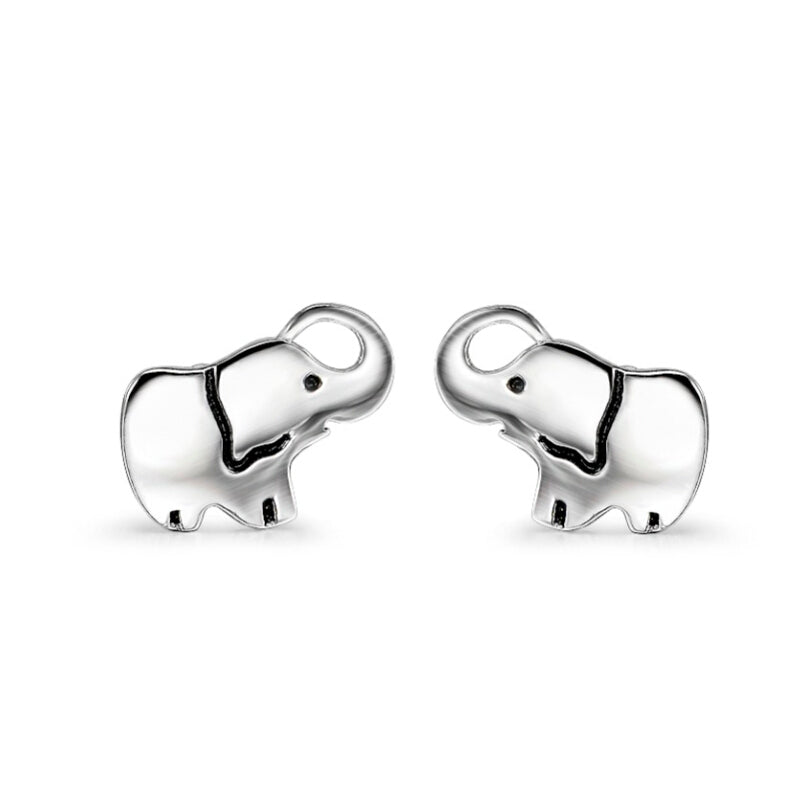 Brincos minimalistas de elefante em prata esterlina
