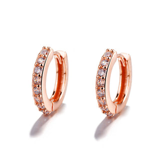 Sterling Silver Multi-Color Huggie Hoop Earring with Swarovski crystal