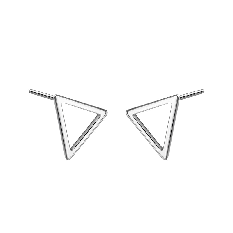 Brinco minimalista triangular de prata esterlina