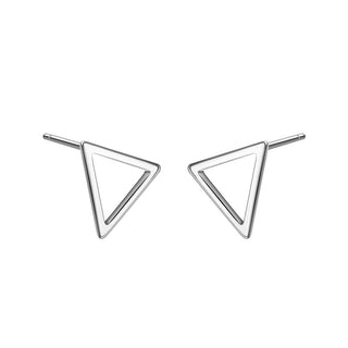 Brinco minimalista triangular de prata esterlina
