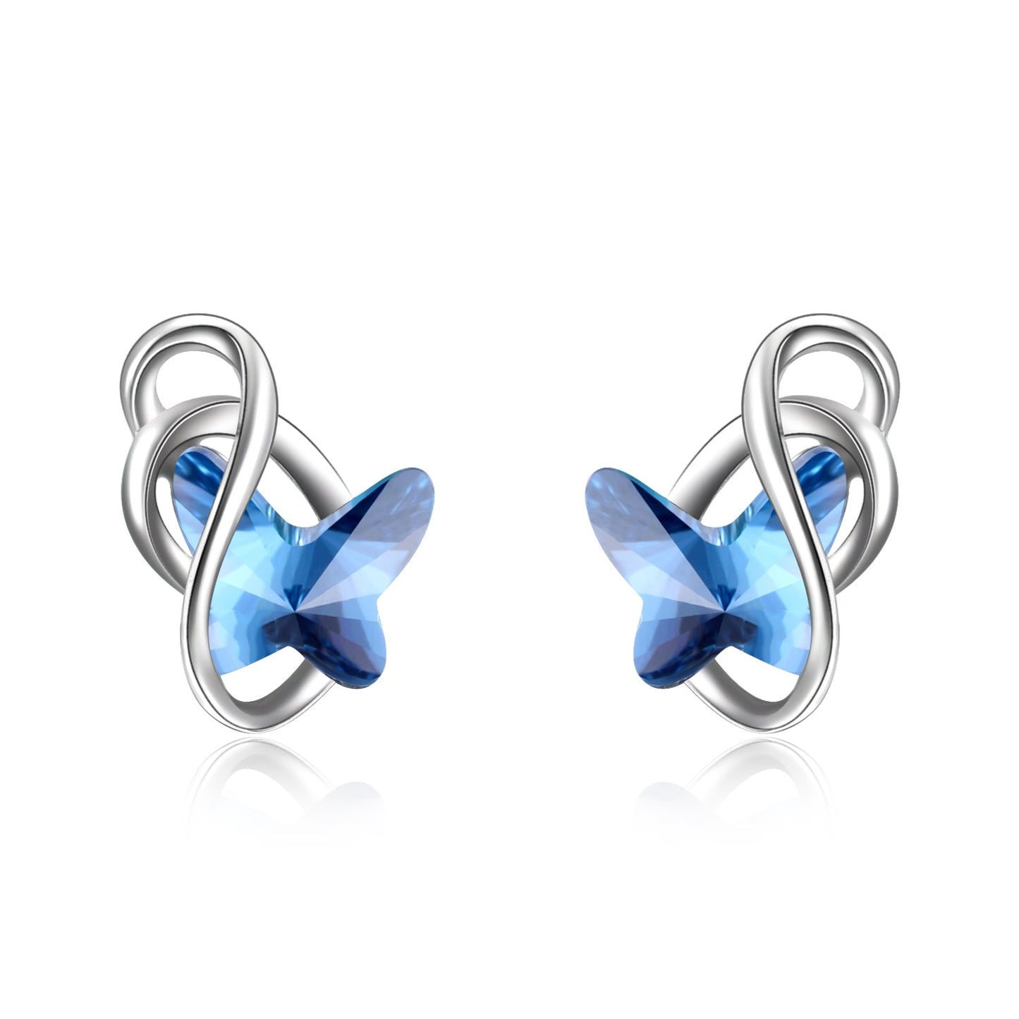 Brincos de borboleta em prata esterlina