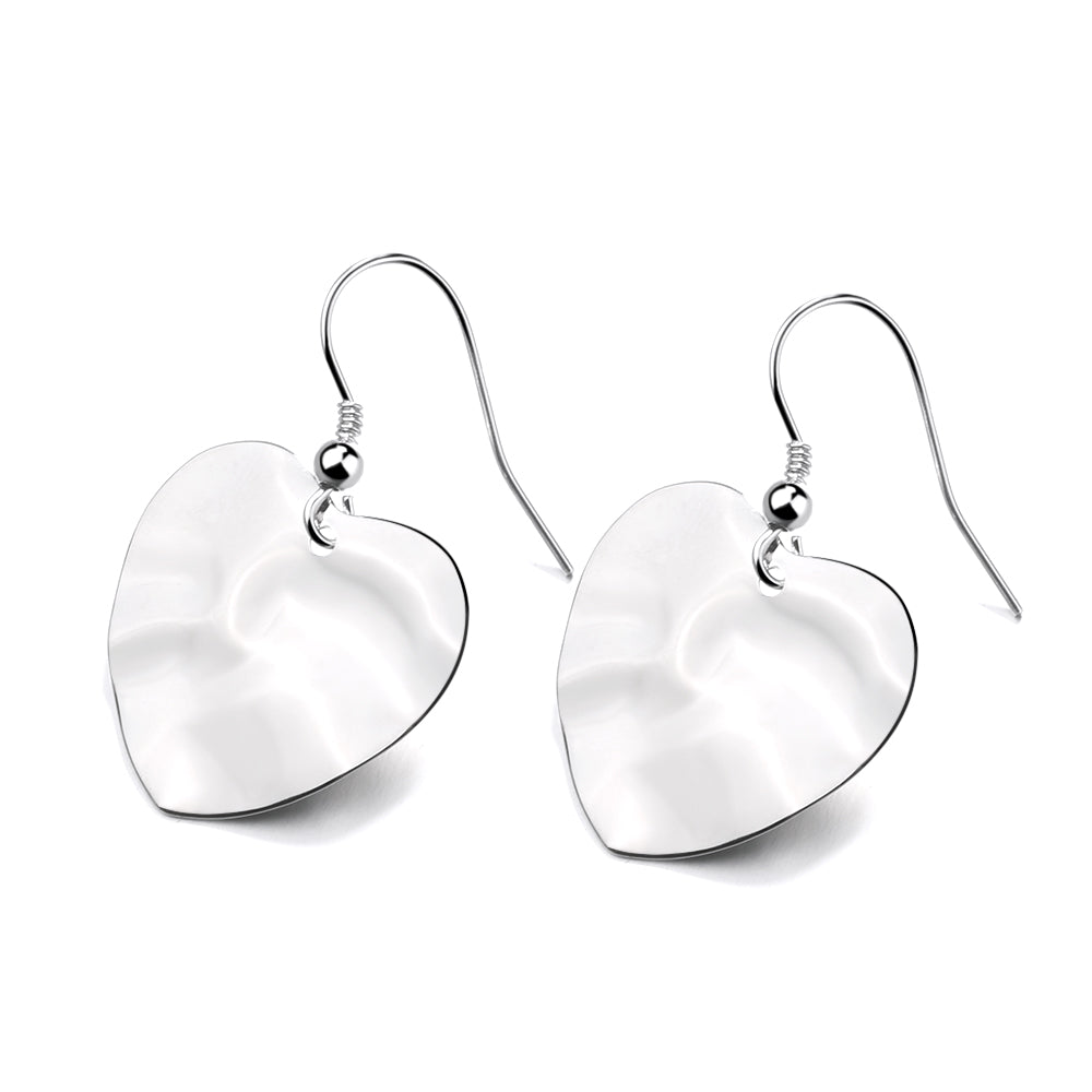 Brincos de gancho martelado em prata esterlina