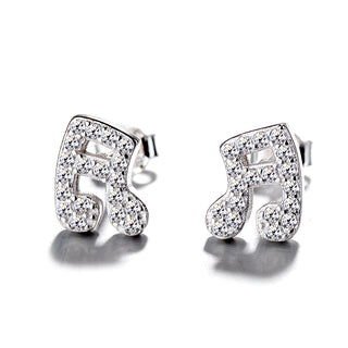 Sterling Silver Musical Note Stud Earring