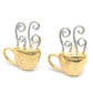 Brincos de café em ouro 14K e prata esterlina