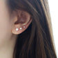 Brincos de ouro 14K sobre prata esterlina com diamantes simulados, conjunto de 3 (6 peças no total)