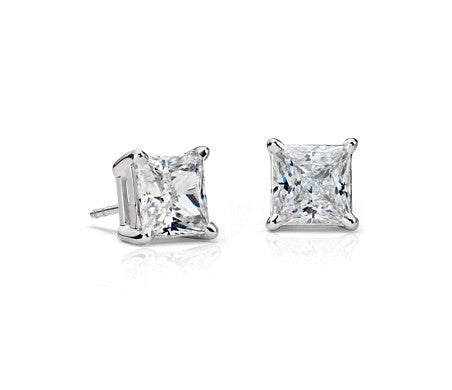Brincos quadrados de cristal Swarovski em prata esterlina Amy e Annette