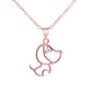 Colar com pingente de cachorro banhado a ouro branco e rosa com cristal Swarovski