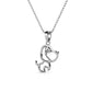 Colar com pingente de cachorro banhado a ouro branco e rosa com cristal Swarovski