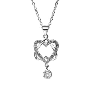 Amy and Annette 18K White Gold Heart Pendant Necklace with crystals from Swarovski