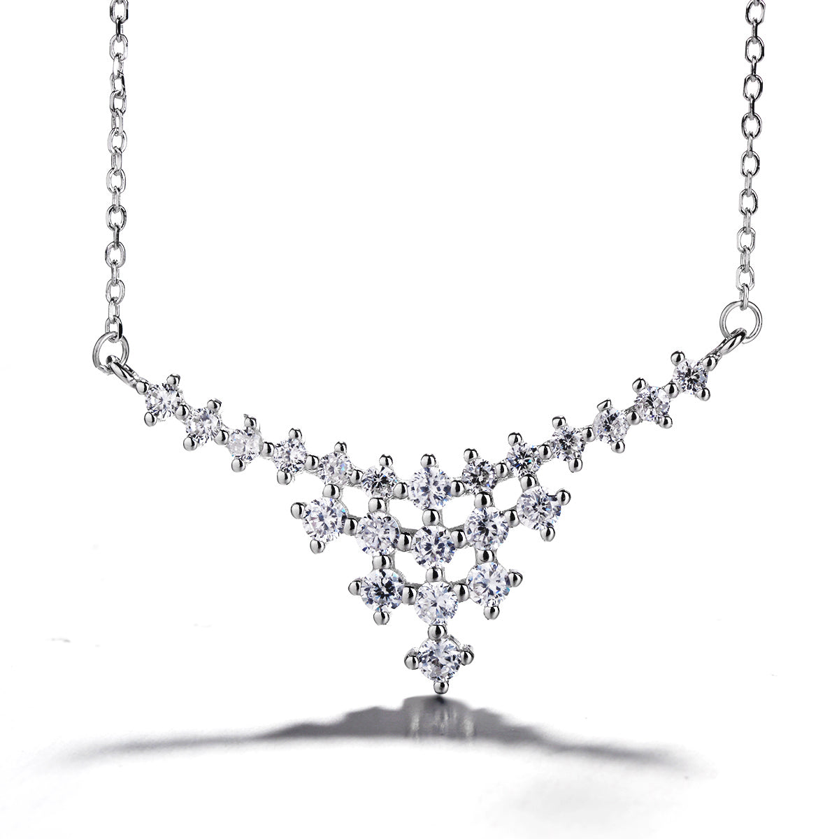 Colar minimalista de cristal de prata esterlina