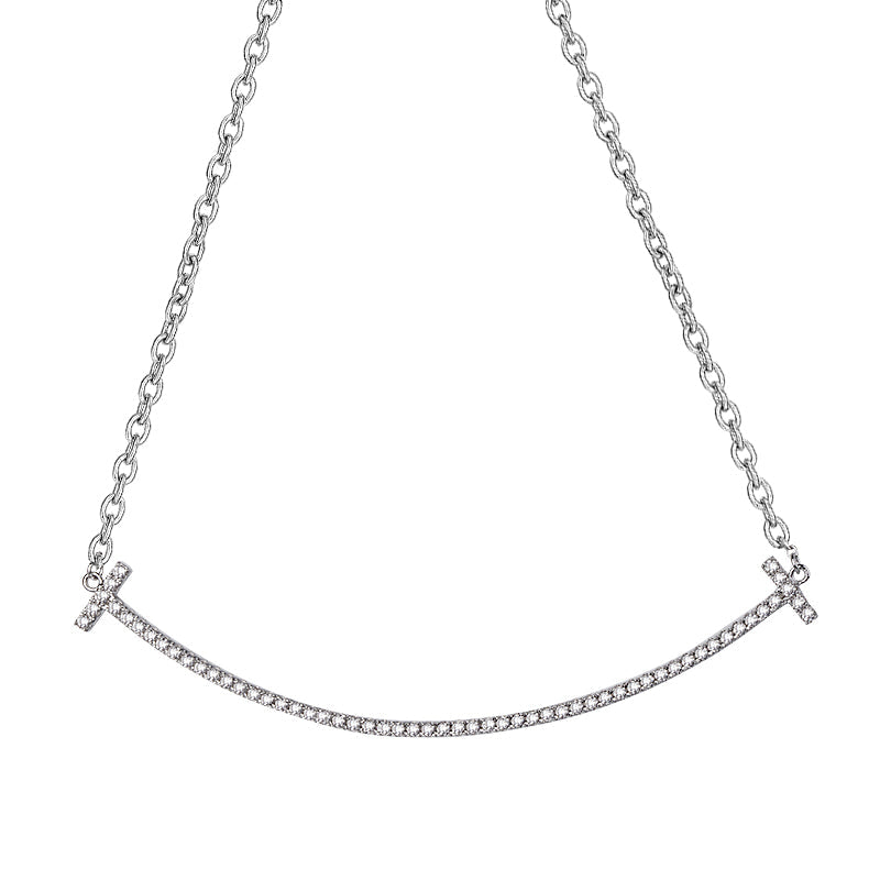 Colar com pingente Smile de prata esterlina de 20"