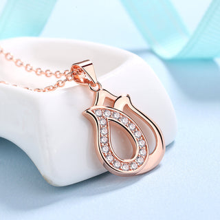 18K Rose Gold over Sterling Silver Rose Bud with Singapore chain