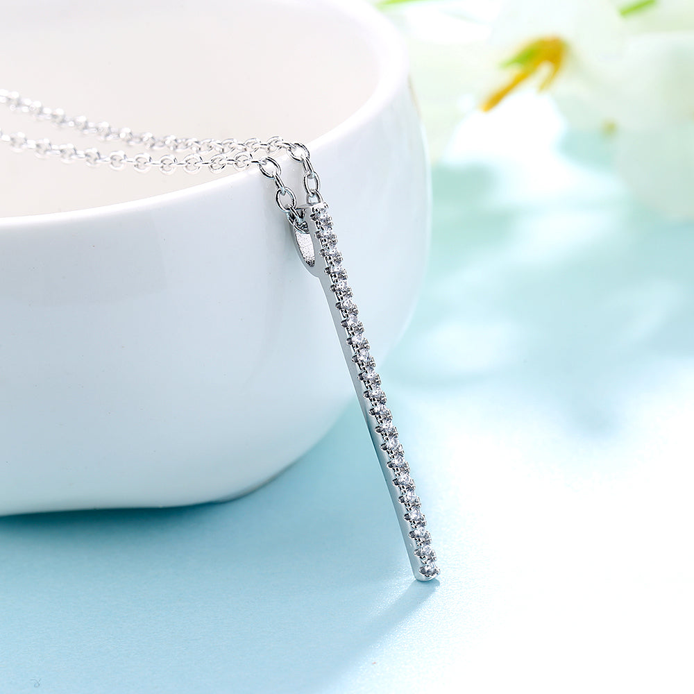 Colares de barra de prata esterlina com cristais Swarovski