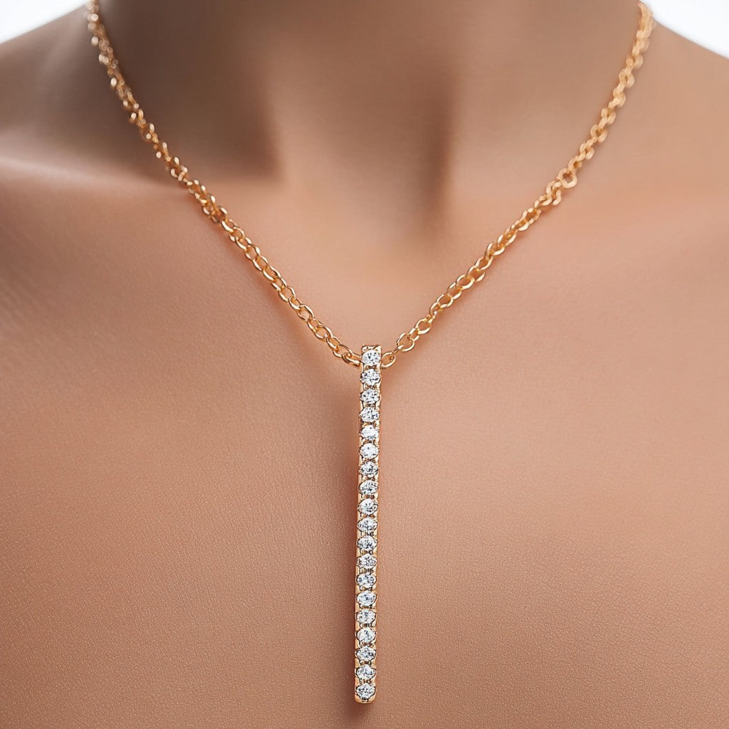 Colares de barra de prata esterlina com cristais Swarovski