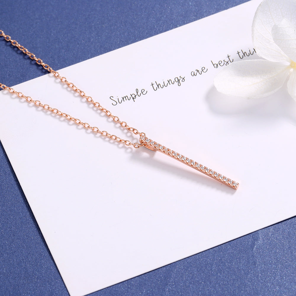 Colares de barra de prata esterlina com cristais Swarovski