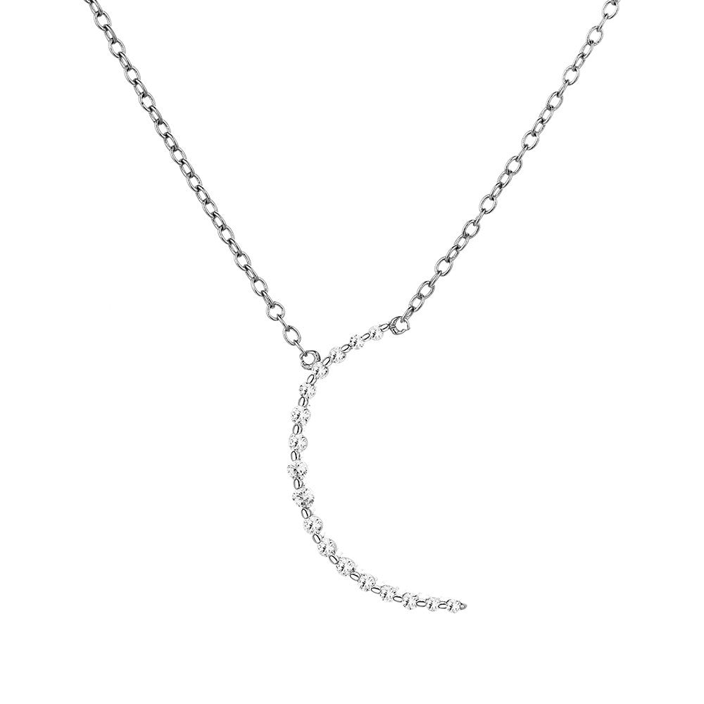 Colares com pingente crescente em ouro 14K e prata esterlina banhados a ouro