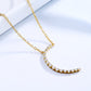 Colares com pingente crescente em ouro 14K e prata esterlina banhados a ouro