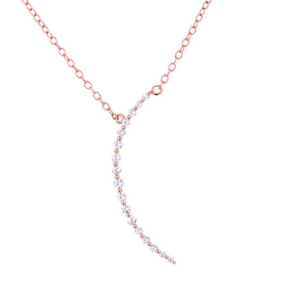 Colares com pingente crescente em ouro 14K e prata esterlina banhados a ouro