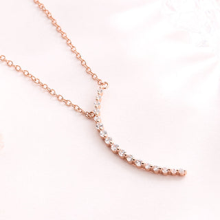 14K Gold and Sterling Silver Crescent Pendant Necklaces Gold Plated