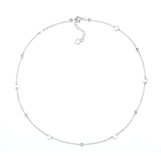 18K White Gold Disc Necklace