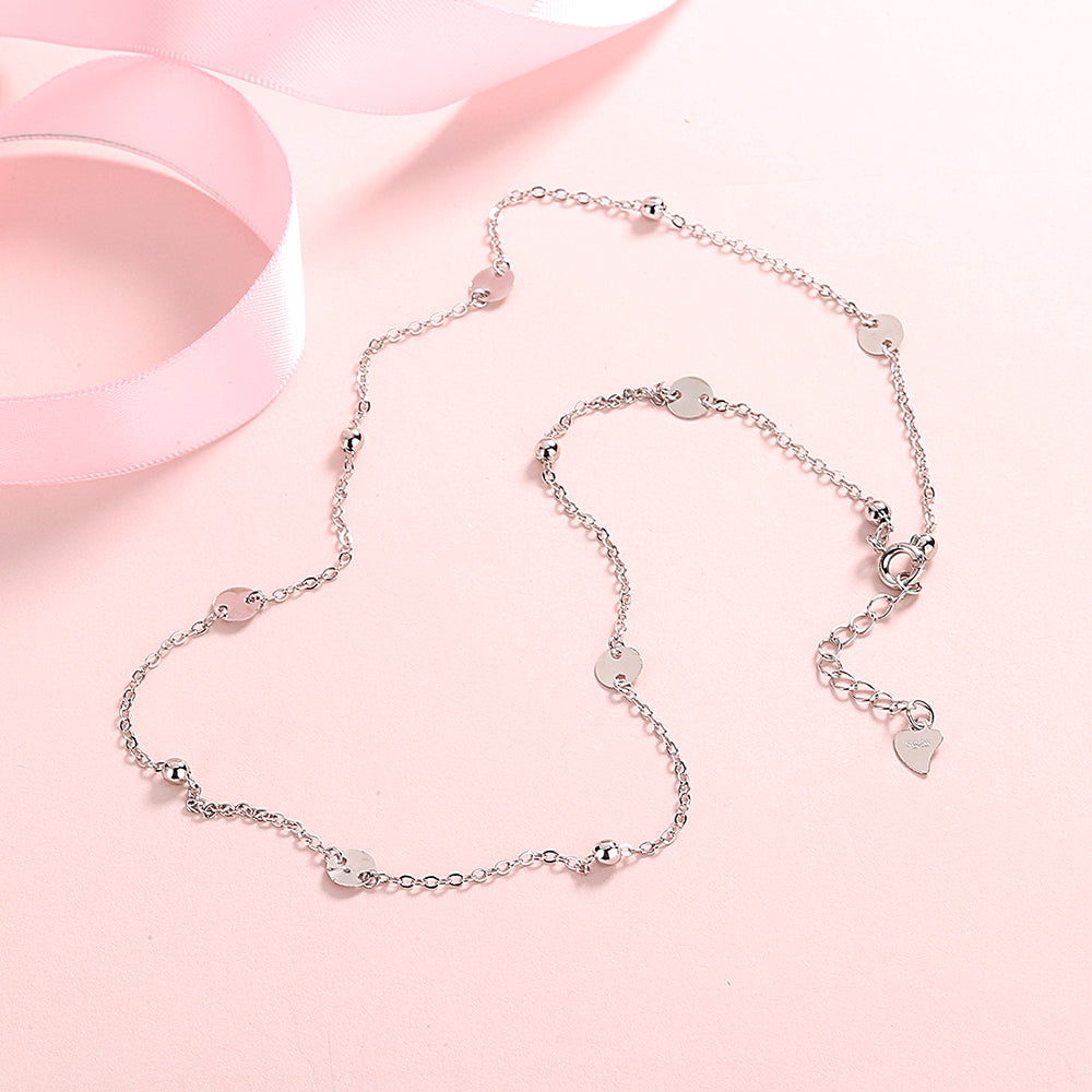 Colar de disco em ouro branco 18K