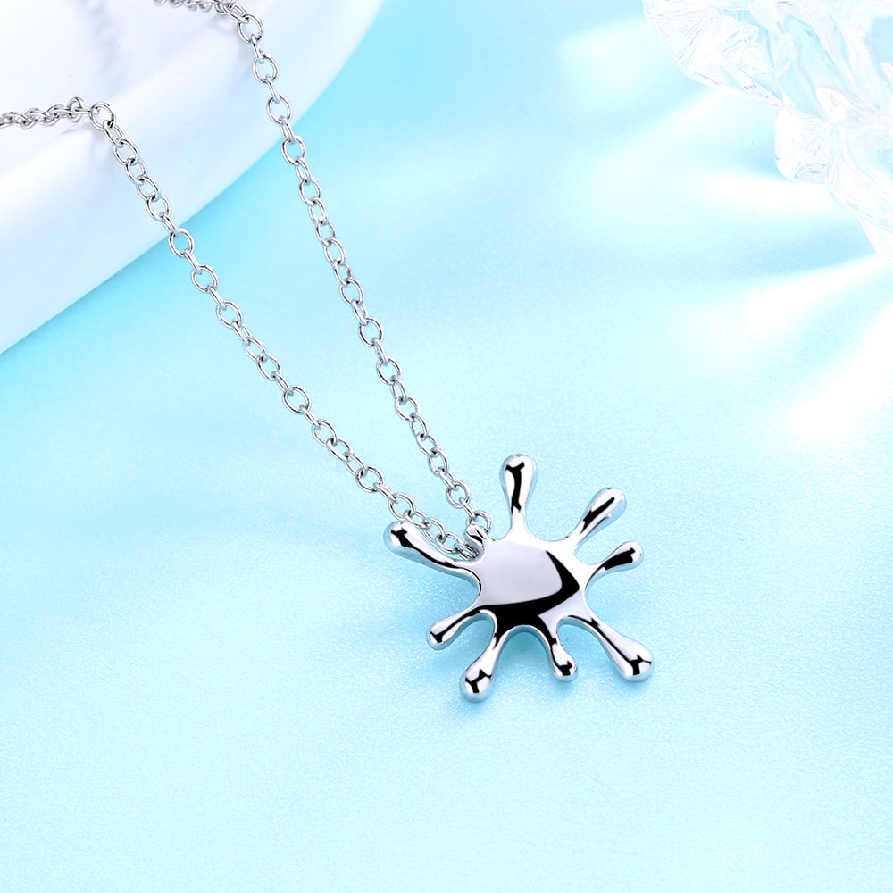 Colar com pingente de respingos de prata esterlina