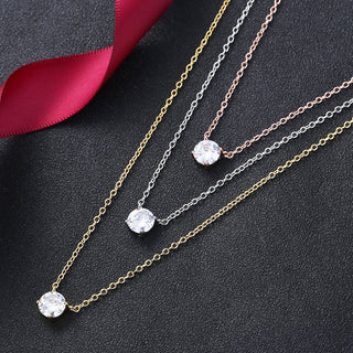 Sterling Silver and Tri-Tone Three Layer Necklace with Swarovski