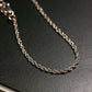 Colar de corrente ondulada em ouro branco 14K