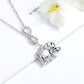 Colar com pingente de elefante infinito em ouro branco 18K