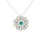 Colar com pingente de flor de peônia e jade em ouro 14K e prata esterlina
