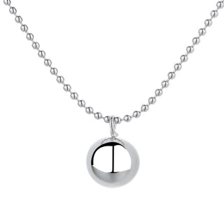 925 Sterling Silver Ball Bead Pendant Necklace