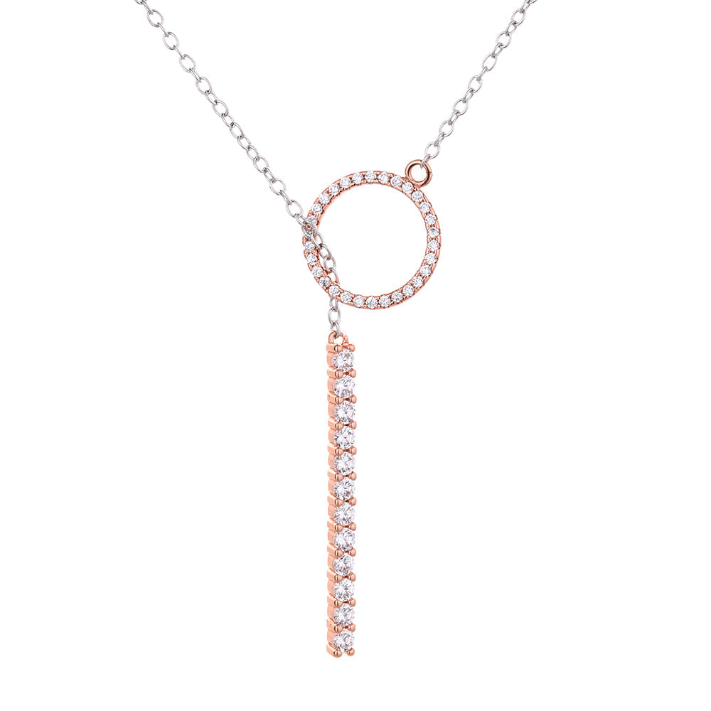 Colar Lariat de Cristal Bicolor