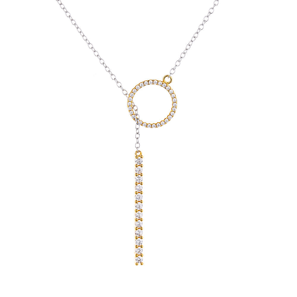Colar Lariat de Cristal Bicolor