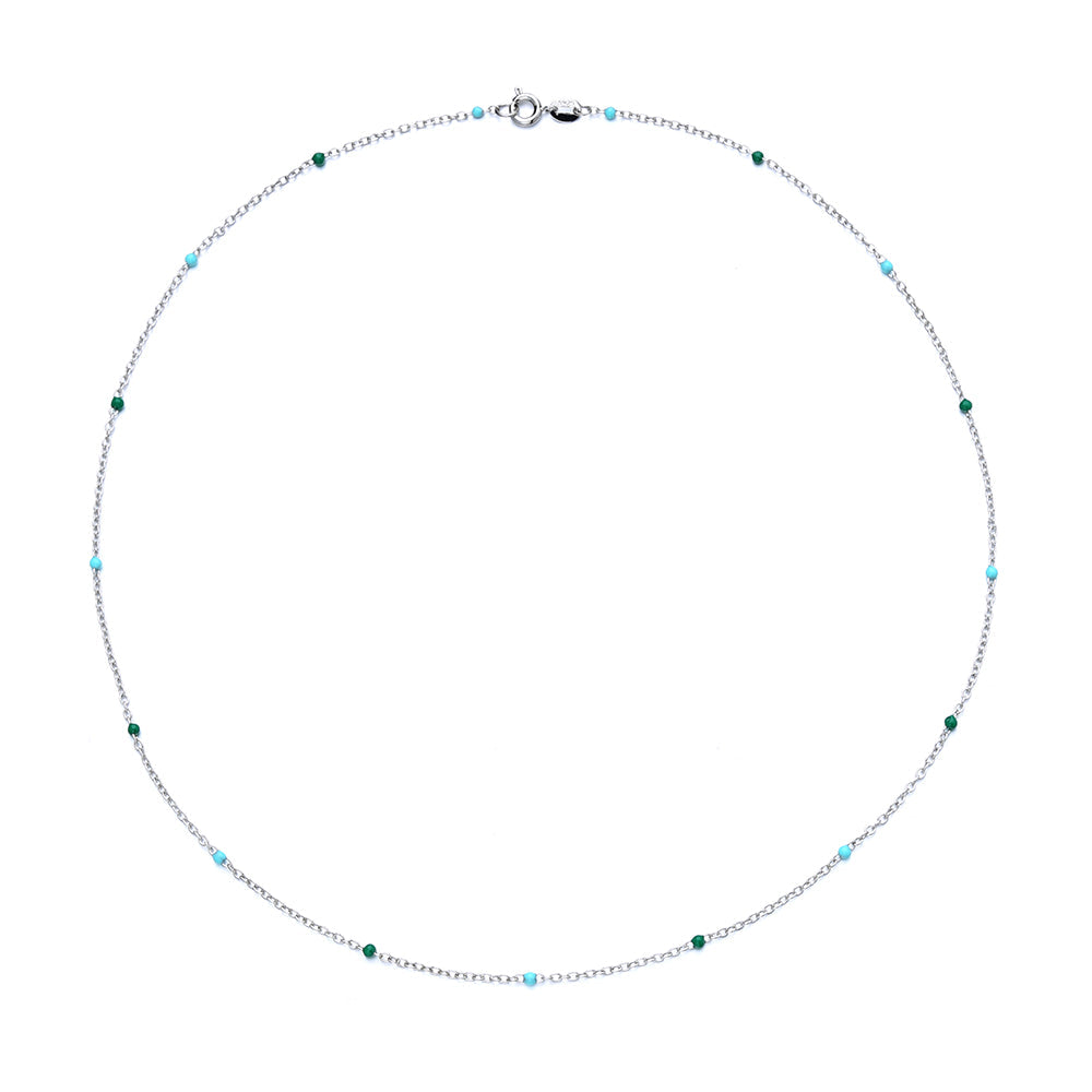 Colar de prata esterlina 925 com 7 chakras genuínos