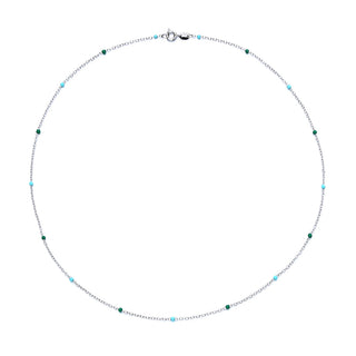 Colar de prata esterlina 925 com 7 chakras genuínos