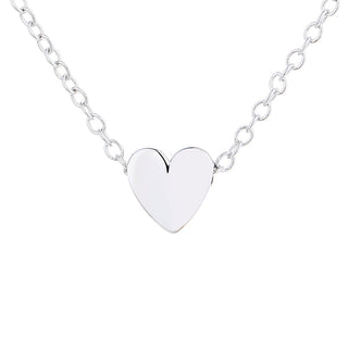 Colar com pingente de coração em ouro branco 18K