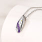 Colar com pingente oval artesanal de filigrana de Bali em ouro branco 18K com ametista