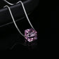 Colar com pingente de cubo de prata esterlina e cristais Swarovski