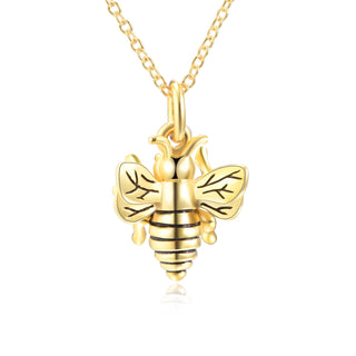 Bee Pendant Necklace in Sterling Silver