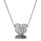 Colar de coração em forma de bolha de prata esterlina com cristais Swarovski