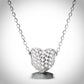 Colar de coração em forma de bolha de prata esterlina com cristais Swarovski