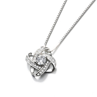 Colar com pingente infinito em prata esterlina e cristais da Swarovski