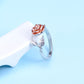 Anel ajustável de flor rosa em ouro rosa e branco